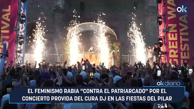El feminismo rabia contra el patriarcado por el concierto provida del cura DJ en las fiestas del Pilar