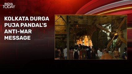 Kolkata's Durga Puja pandal highlights human cost of war