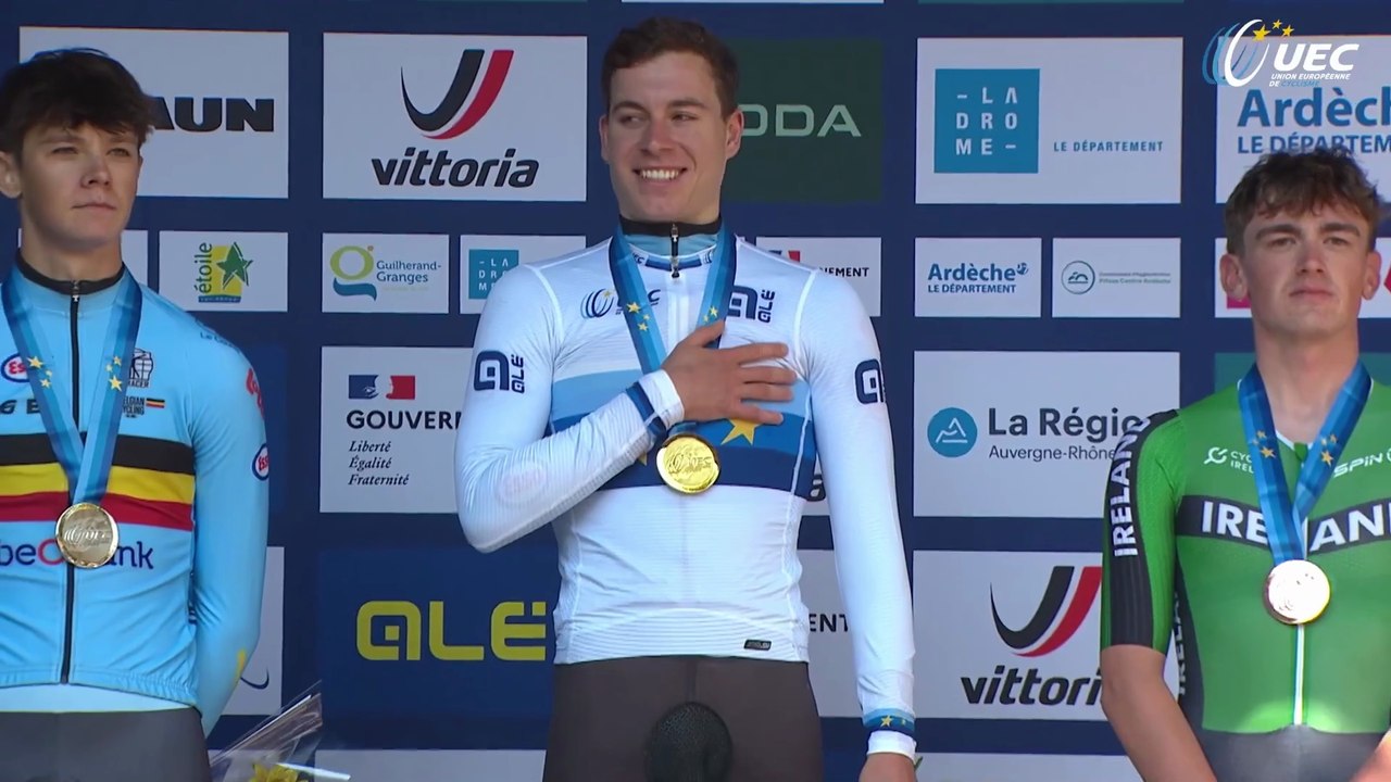 Cyclisme - Championnats d'Europe UEC Drôme-Ardèche 2025 - Jonathan Vervenne sacré sur le chrono Espoirs, Maxime Decomble au pied du podium