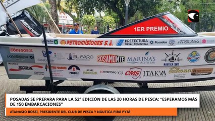 Posadas se prepara para la 52° edición de las 20 Horas de Pesca: Esperamos más de 150 embarcaciones
