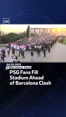 PSG Fans Fill Stadium Ahead Ff Barcelona Clash