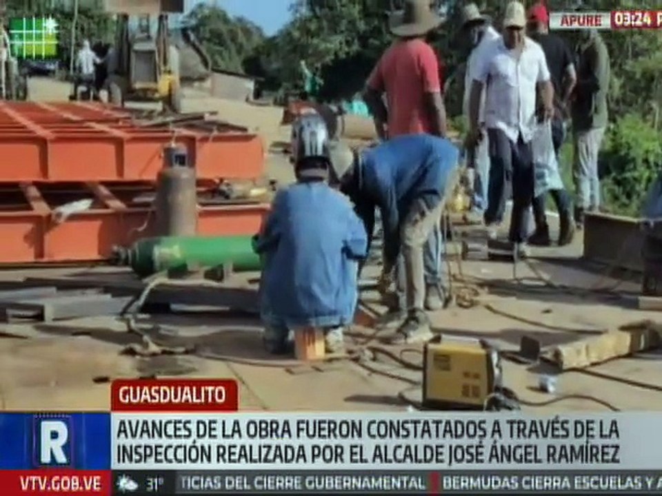 Apure | Alcaldía del municipio Páez inspeccionó los avances de recuperación del puente de Guaritico