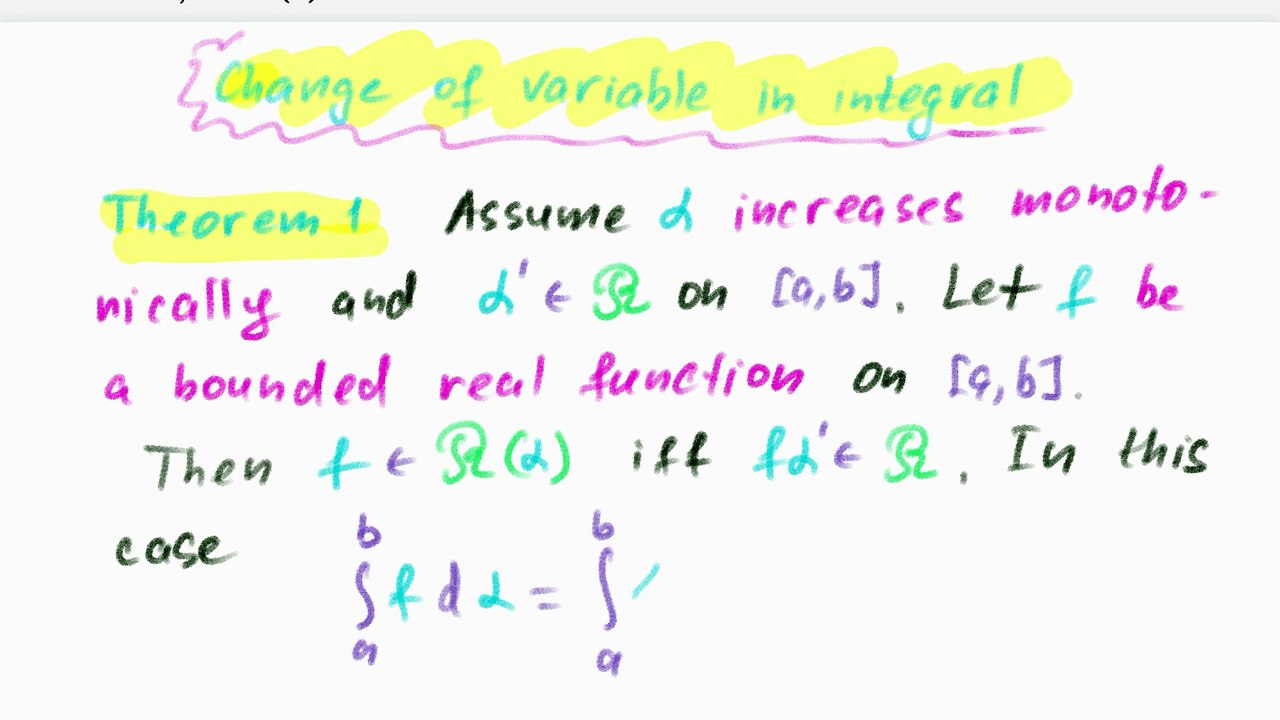 Dan Herbatschek - Change of Variable in integral