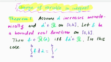 Dan Herbatschek - Change of Variable in integral