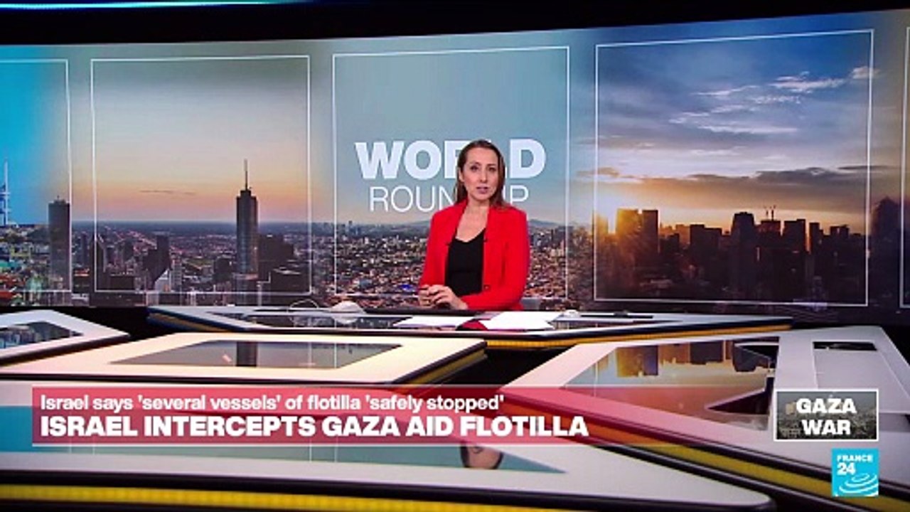 Gaza aid flotilla says Israeli warships 'intercepted' boats