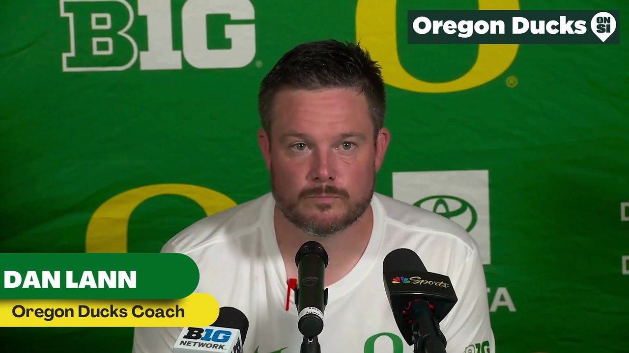 Oregon Ducks Coach Dan Lanning gets emotional talking about their win against Penn State