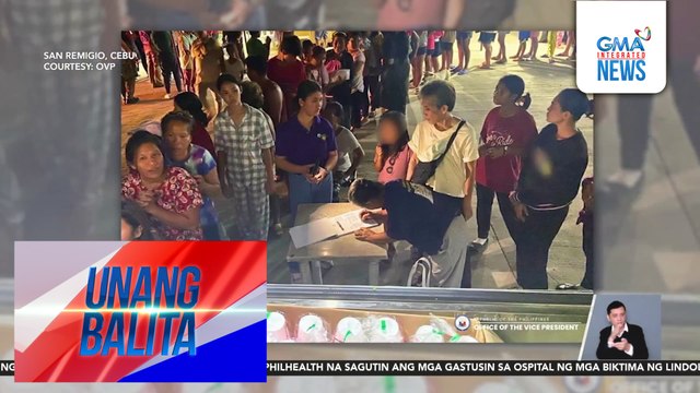 Office of the Vice President, namigay ng tulong sa mga biktima ng magnitude 6.9 na lindol | Unang Balita