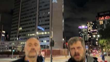 La scritta "Free Gaza" sul palazzo della Regione