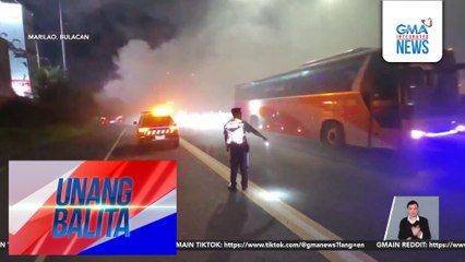 Bus na galing sa field trip, nagliyab sa NLEX; mga estudyante at magulang na sakay, ligtas | Unang Balita