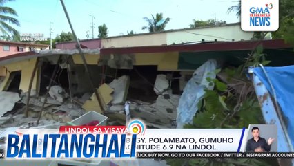 Ilang bahay sa Brgy. Polambato, gumuho kasunod ng magnitude 6.9 na lindol | Balitanghali