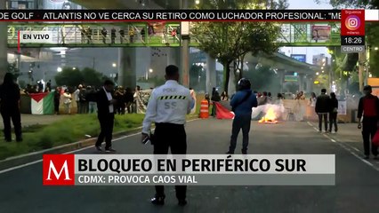 Integrantes de grupos propalestinos realizan bloqueo en Periférico
