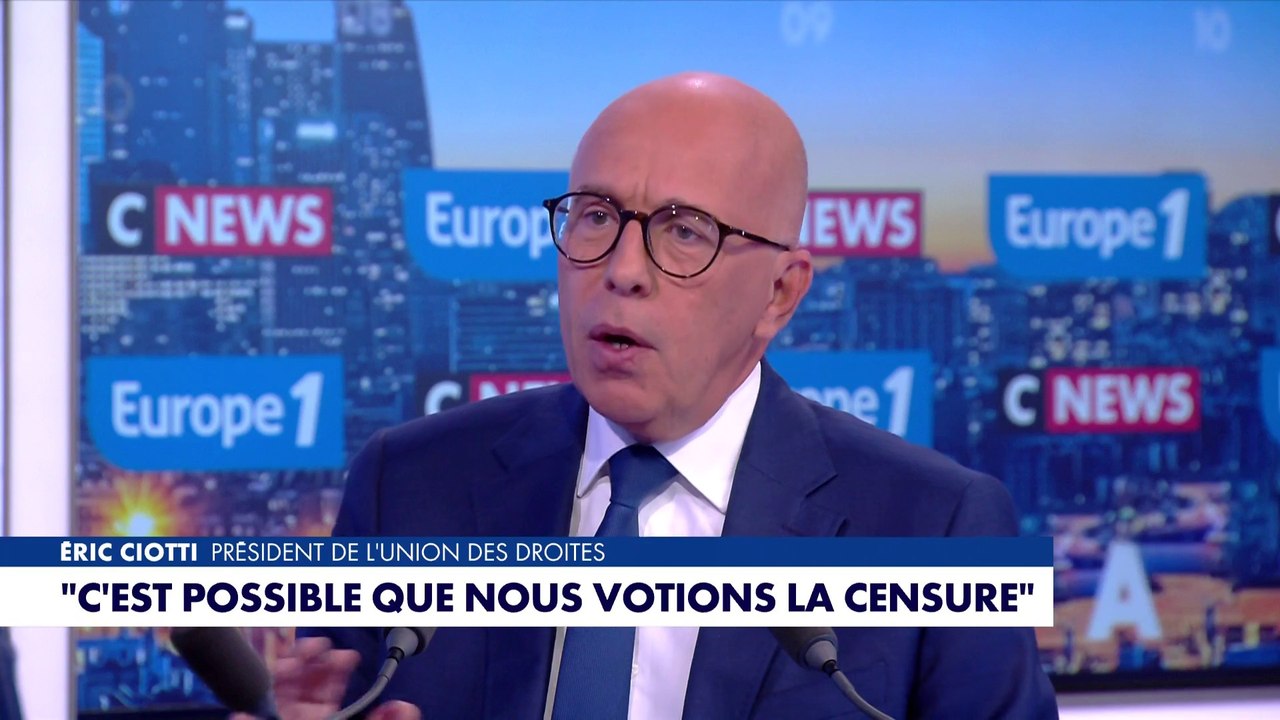 Eric Ciotti sur les taxes : «Je suis pour la baisse des prélèvements obligatoires