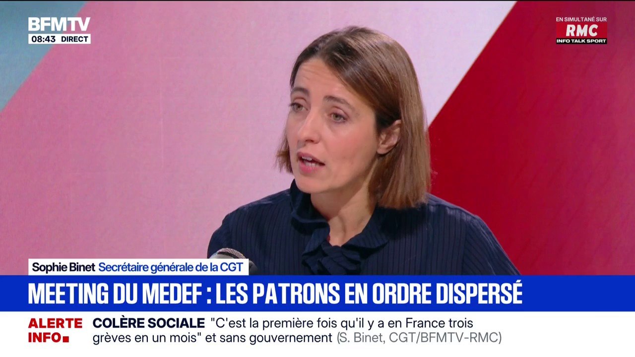 Un Medef "qui défend les plus riches au lieu de défendre les entreprises", déclare Sophie Binet
