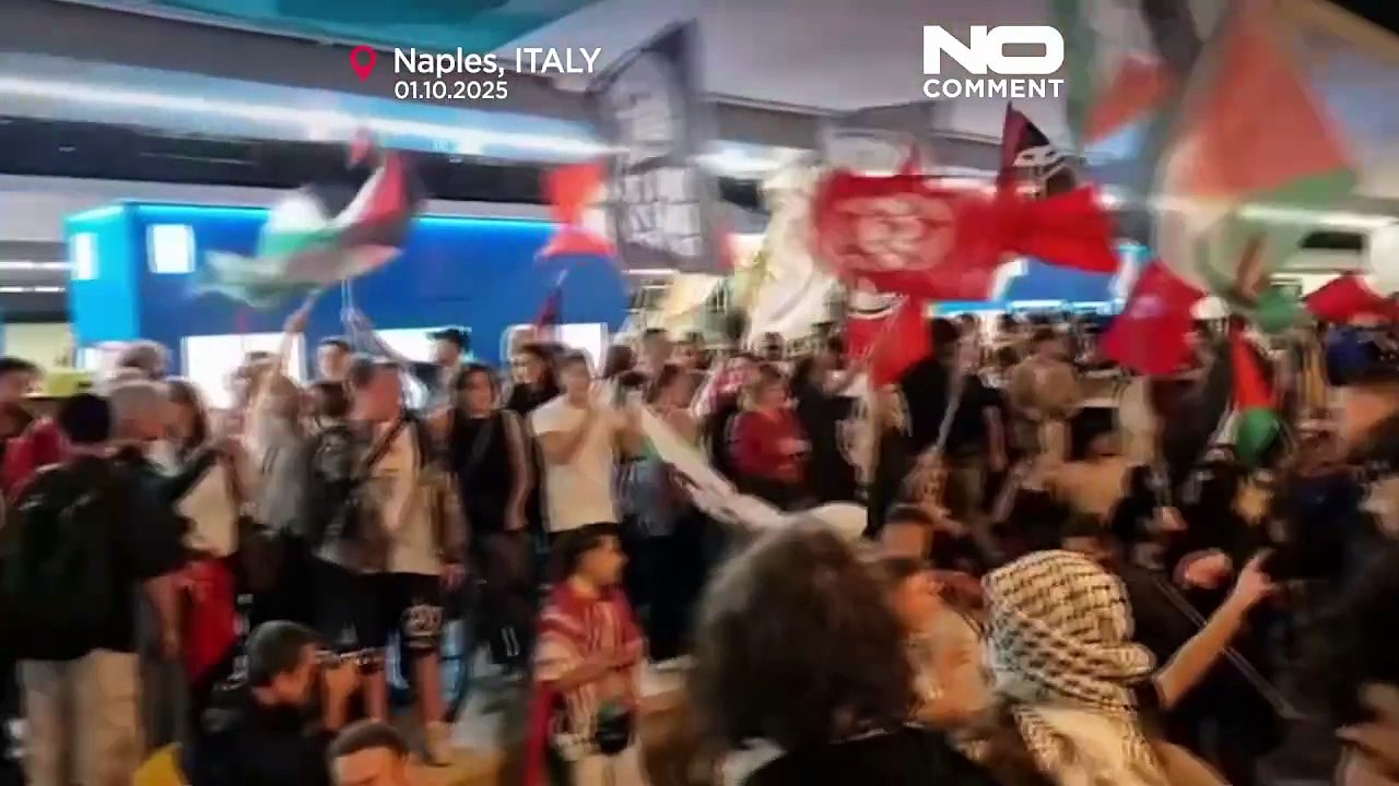 Thousands protest in Italian cities after Israel intercepts Gaza-bound flotilla