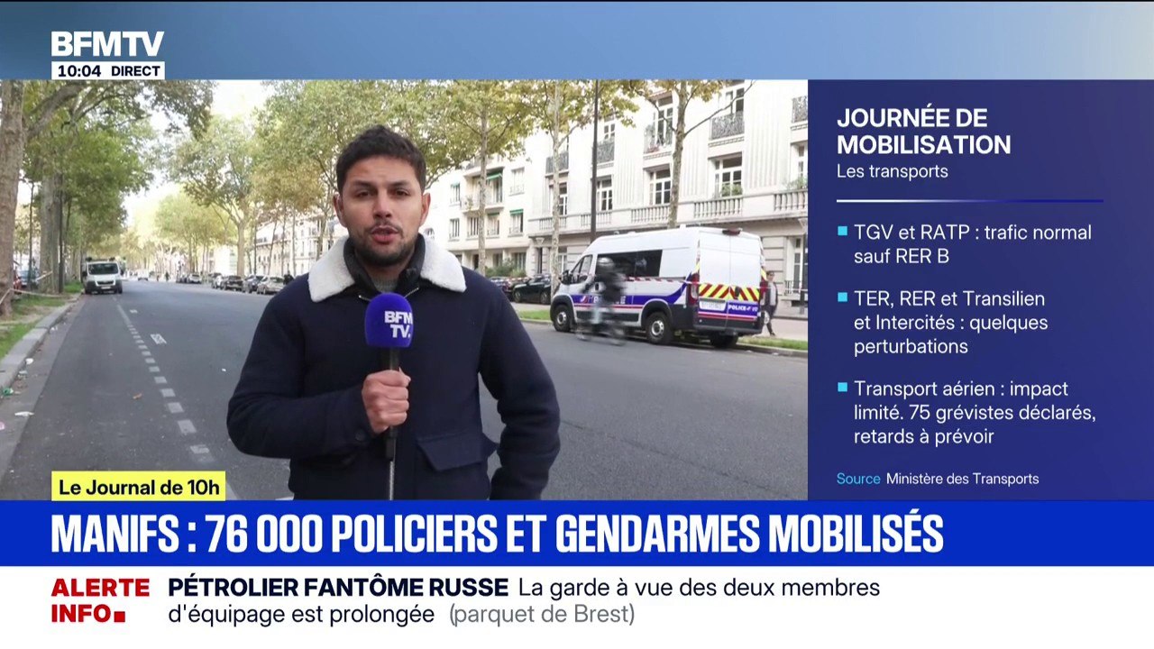 Grève du 2 octobre: 5.000 membres des forces de l'ordre déployés à Paris et dans son agglomération