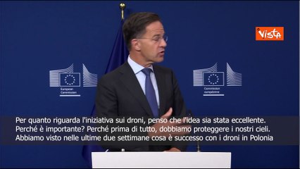 Rutte: Dobbiamo proteggere i nostri cieli, bene iniziativa Ue su droni