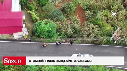 Fındık bahçesine yuvarlanan otomobilin sürücüsü yaralandı