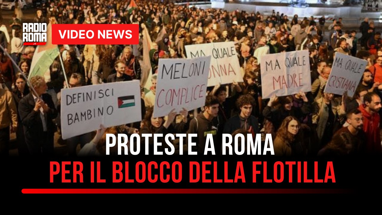 Proteste a Roma per il blocco della Flotilla