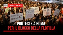 Proteste a Roma per il blocco della Flotilla