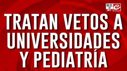 Otra jornada caliente en el Senado: hoy se trata el veto a universidades y pediatría