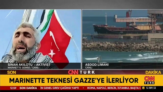 Marinette teknesi Gazze'ye ilerliyor: Türk Aktivist Sinan Akılotu, son durumu CNN TÜRK'te anlattı