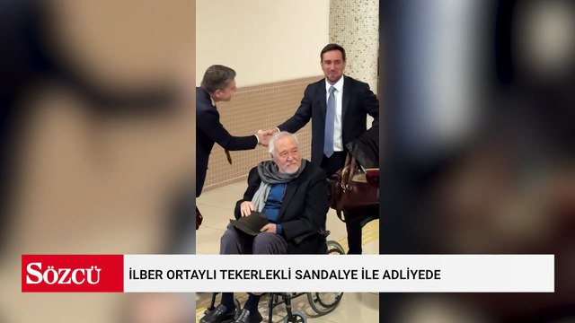 İlber Ortaylı tekerlekli sandalye ile adliyede