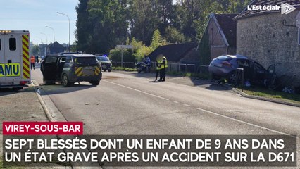 Sept blessés dans un accident de la route à hauteur de Virey-sous-Bar ce jeudi 2 octobre