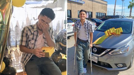 Son Fights Back Tears When Mom Surprises Him With First-Ever Car | Happily TV