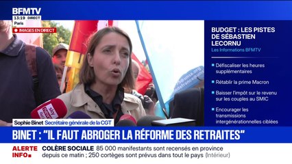 Grève du 2 octobre: "Huit ans de sacrifices, ça suffit", assure Sophie Binet (CGT)