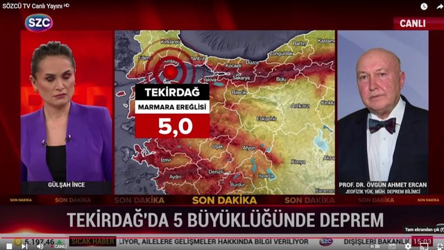 Marmara'da 5 büyüklüğünde deprem!