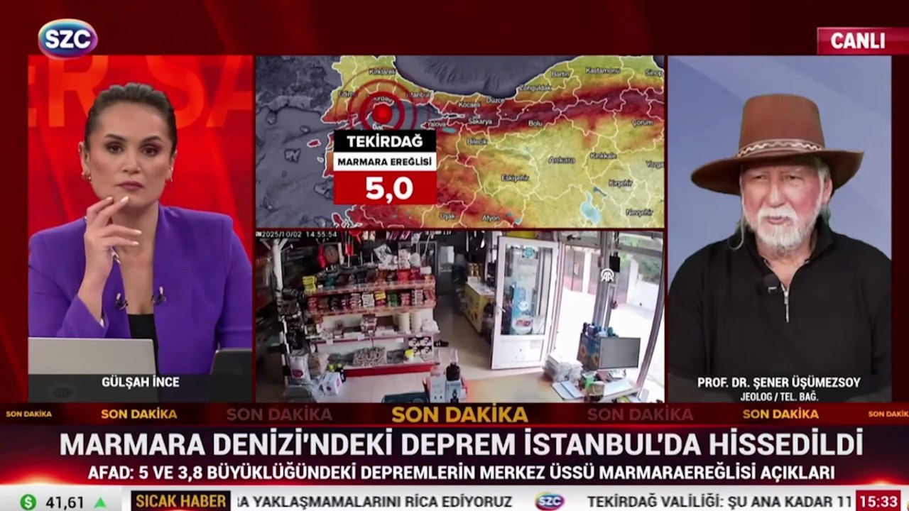 Prof.Dr. Şener Üşümezsoy SÖZCÜ TV'de İstanbul depremi ile iligli açıklamalar