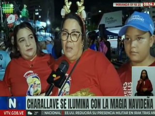 Mirandinos le dan la bienvenida a la navidad con el encendido de luces en Charallave