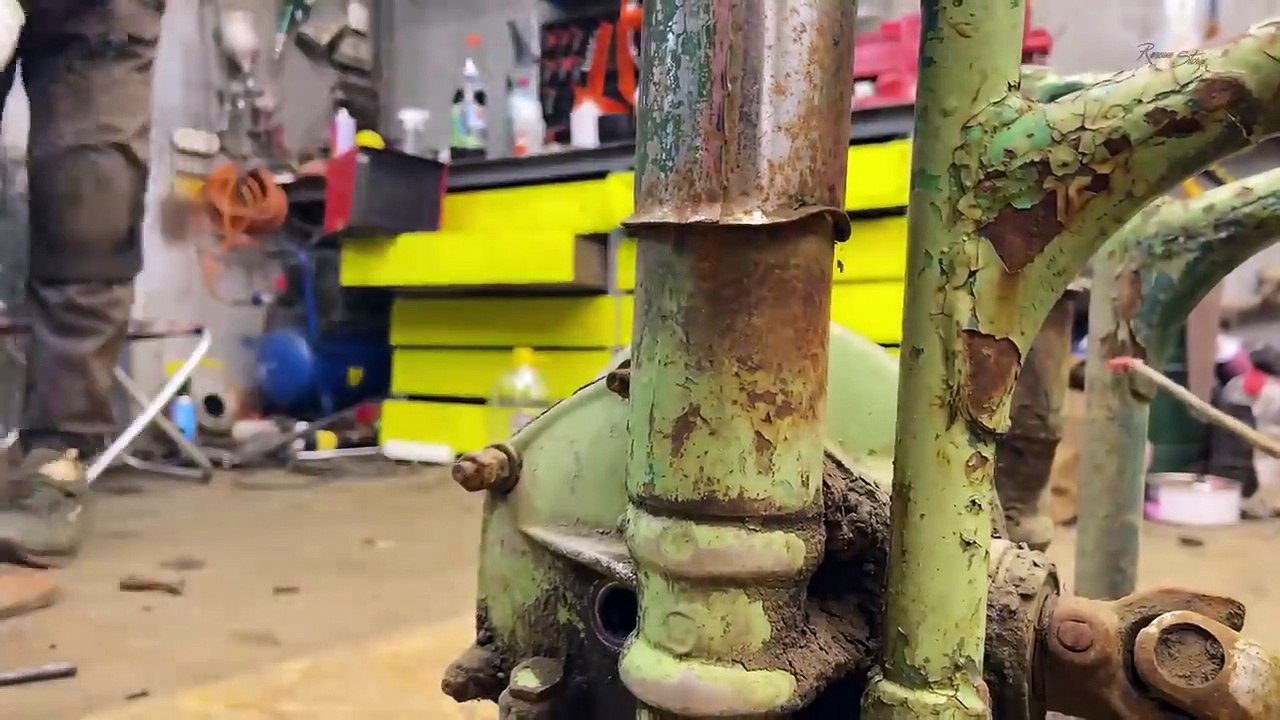 Restoration Heavy Soviet Motorcycle 1960s - Old Abandoned 650cc Opposite _ 4-stroke engine