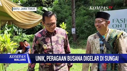 Uniknya Peragaan Busana di Sungai, Tampilkan Karya Desainer Malang Raya
