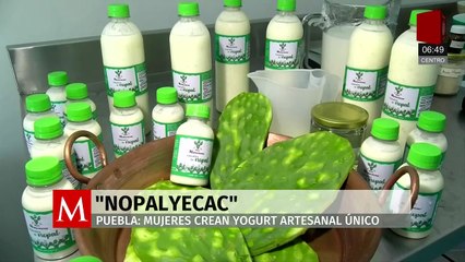 Mujeres transforman el nopal en yogurt artesanal en Puebla