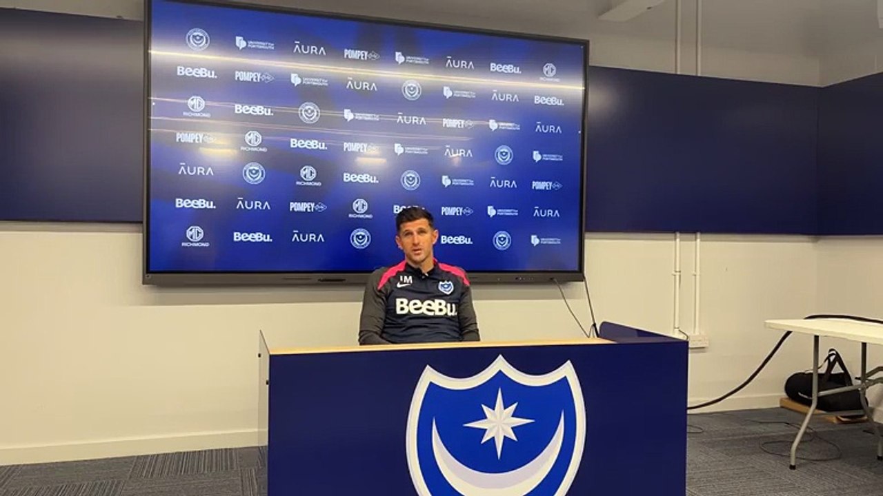 Portsmouth boss John Mousinho's Middlesbrough press conference