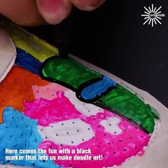 Doodle art on sneakers is the coolest thing!