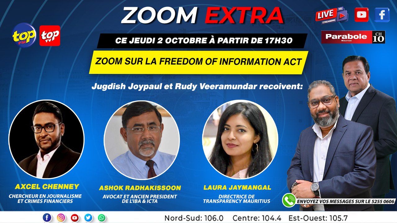 ZOOM EXTRA: Jugdish Joypaul et Rudy Veeramundar recoivent: Laura Jaymangal, Axcel Chenney et Ashok Radhakissoon