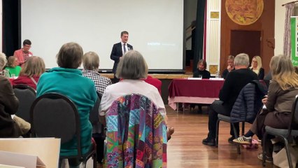 David Chadwick answers health board questions at Bronllys Forum