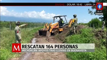Defensa rescata a 164 personas tras inundaciones en Michoacán