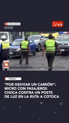 “Por desviar un camión”: micro con pasajeros choca contra un poste de luz en la ruta a Cotoca