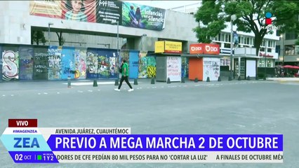 Así se encuentra la Avenida Juárez previo a la marcha del 2 de octubre