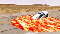 Flatbed Truck Mcqueen  _ Transportation with Truck - Pothole vs Car _439 - BeamNG.Drive