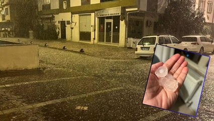 Çanakkale’de aniden dolu bastırdı: 10 dakika sürdü; zor anlar yaşattı