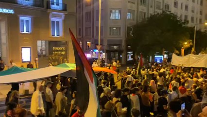 La marcha en apoyo a Palestina en Madrid llega al Congreso de los Diputados