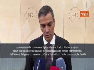 Flotilla, Sanchez: Madrid impegnata in protezione diplomatica suoi cittadini fermati da Israele
