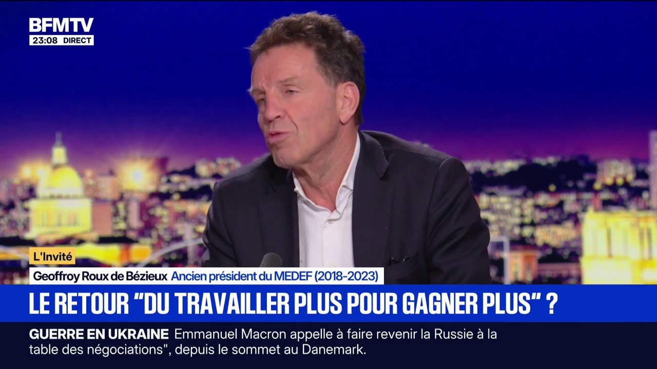 Budget 2026: "La prime Macron ne remplace pas les augmentations de salaires, et on a un problème de ruissellement", assure Geoffroy Roux de Bézieux, ancien président du Médef