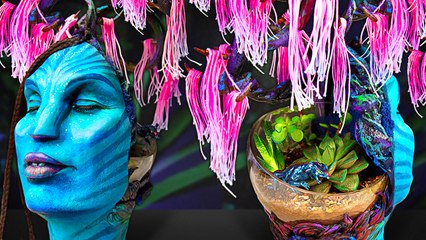 Diorama Neytiri from Avatar: How to make head with plants