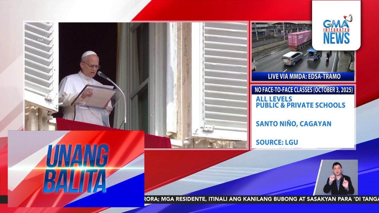 Pope Leo XIV, nagpaabot ng panalangin at pakikiramay sa mga biktima ng magnitude 6.9 na lindol sa Cebu | Unang Balita