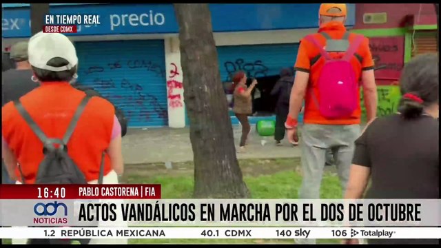 Saqueos y actos vandálicos en marcha por el dos de octubre en CDMX